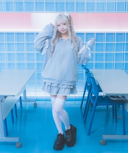 Hauls(ハウルズ)の「フリル天使ティアードスカート(スカート・レディース・ネイビー・F)」の8枚目の写真