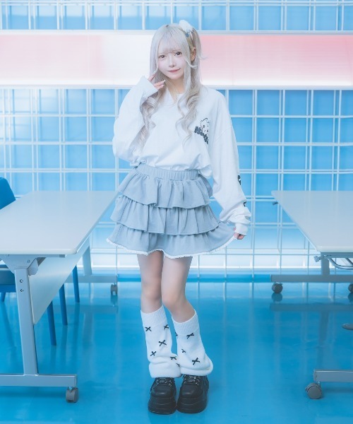 Hauls(ハウルズ)の「フリル天使ティアードスカート(スカート・レディース・ネイビー・F)」の10枚目の写真