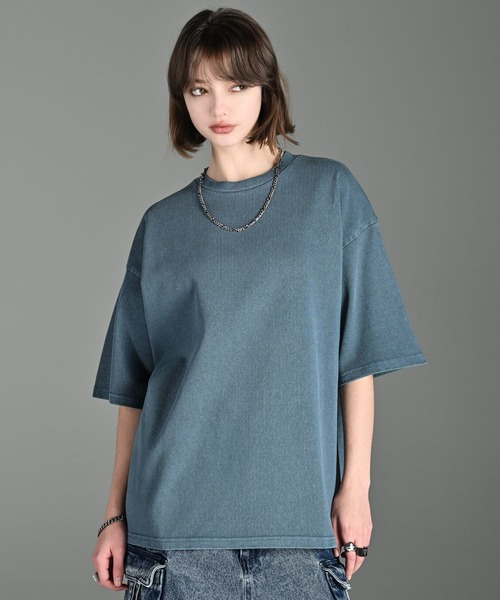 ADRER(アドラー)の「ESSENTIAL HEAVY COTTON PIGMENT TEE / エッセンシャルヘビーコットンピグメントTシャツ(Tシャツ/カットソー・メンズ・ミント/ネイビー/パープル/ライトグレー/ホワイト/ブラック/サックスブルー・XS/S/M/L)」の6枚目の写真