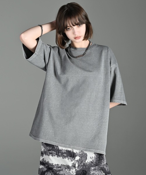 ADRER(アドラー)の「ESSENTIAL HEAVY COTTON PIGMENT TEE / エッセンシャルヘビーコットンピグメントTシャツ(Tシャツ/カットソー・メンズ・ミント/ネイビー/パープル/ライトグレー/ホワイト/ブラック/サックスブルー・XS/S/M/L)」の3枚目の写真