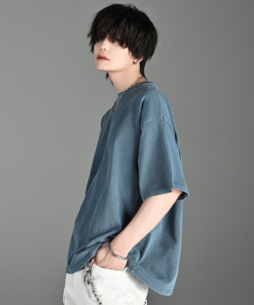 ADRER(アドラー)の「ESSENTIAL HEAVY COTTON PIGMENT TEE / エッセンシャルヘビーコットンピグメントTシャツ(Tシャツ/カットソー・メンズ・ミント/ネイビー/パープル/ライトグレー/ホワイト/ブラック/サックスブルー・XS/S/M/L)」の15枚目の写真