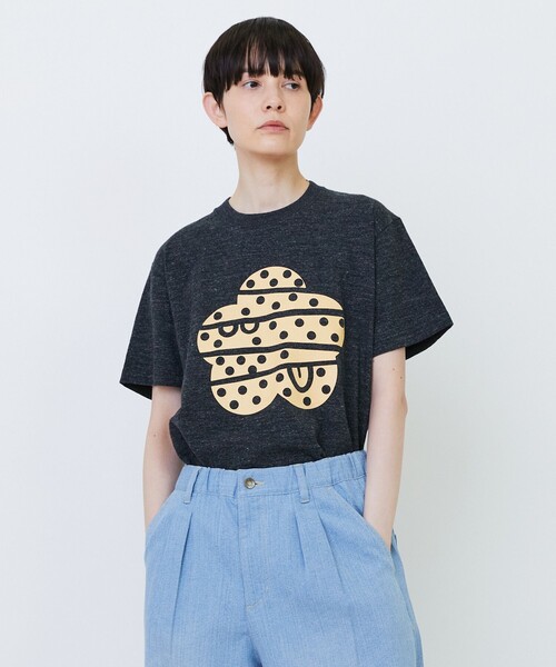 FRAPBOIS（フラボア）の「ドットパーキーT（Tシャツ/カットソー・レディース・チャコールグレー/グレー/ホワイト・1/2）」の2枚目の写真