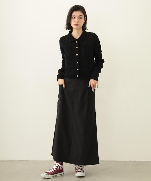 MILKFED.（ミルクフェド）の「OPENWORK KNIT CARDIGAN（カーディガン/ボレロ・レディース・オフホワイト/ブラック/ライトブルー・ONE SIZE）」の7枚目の写真