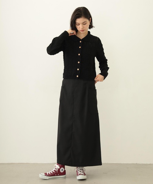 MILKFED.（ミルクフェド）の「OPENWORK KNIT CARDIGAN（カーディガン/ボレロ・レディース・オフホワイト/ブラック/ライトブルー・ONE SIZE）」の8枚目の写真