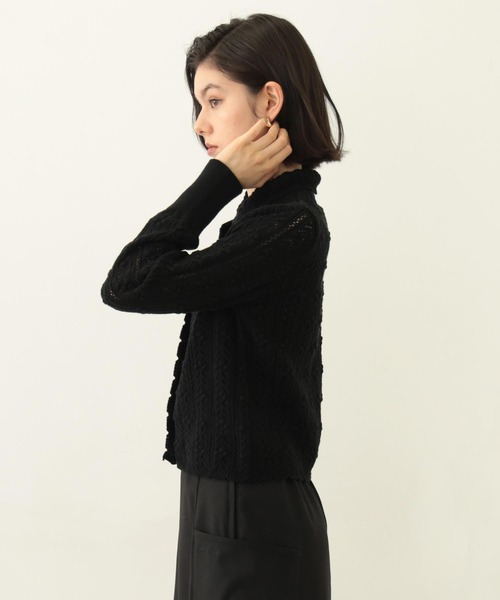 MILKFED.（ミルクフェド）の「OPENWORK KNIT CARDIGAN（カーディガン/ボレロ・レディース・オフホワイト/ブラック/ライトブルー・ONE SIZE）」の5枚目の写真