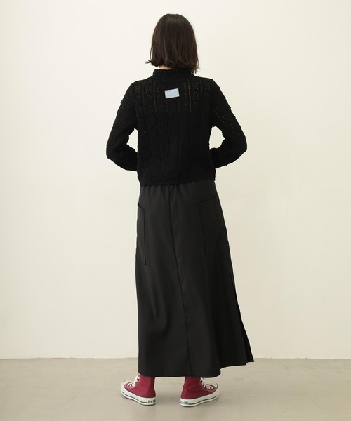 MILKFED.（ミルクフェド）の「OPENWORK KNIT CARDIGAN（カーディガン/ボレロ・レディース・オフホワイト/ブラック/ライトブルー・ONE SIZE）」の9枚目の写真