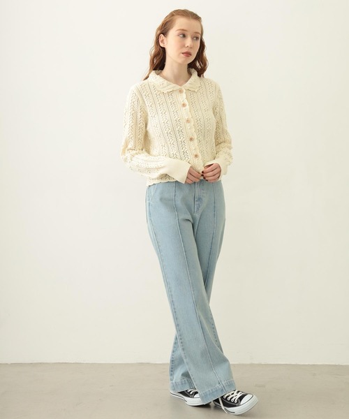 MILKFED.（ミルクフェド）の「OPENWORK KNIT CARDIGAN（カーディガン/ボレロ・レディース・オフホワイト/ブラック/ライトブルー・ONE SIZE）」の14枚目の写真