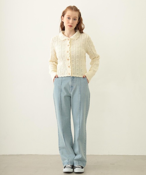 MILKFED.（ミルクフェド）の「OPENWORK KNIT CARDIGAN（カーディガン/ボレロ・レディース・オフホワイト/ブラック/ライトブルー・ONE SIZE）」の16枚目の写真