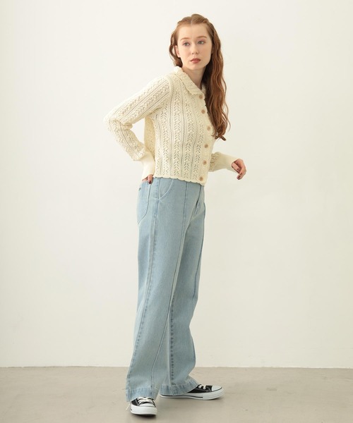 MILKFED.（ミルクフェド）の「OPENWORK KNIT CARDIGAN（カーディガン/ボレロ・レディース・オフホワイト/ブラック/ライトブルー・ONE SIZE）」の19枚目の写真