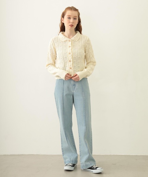 MILKFED.（ミルクフェド）の「OPENWORK KNIT CARDIGAN（カーディガン/ボレロ・レディース・オフホワイト/ブラック/ライトブルー・ONE SIZE）」の20枚目の写真