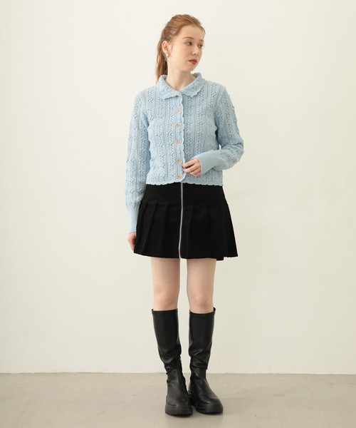 MILKFED.（ミルクフェド）の「OPENWORK KNIT CARDIGAN（カーディガン/ボレロ・レディース・オフホワイト/ブラック/ライトブルー・ONE SIZE）」の22枚目の写真