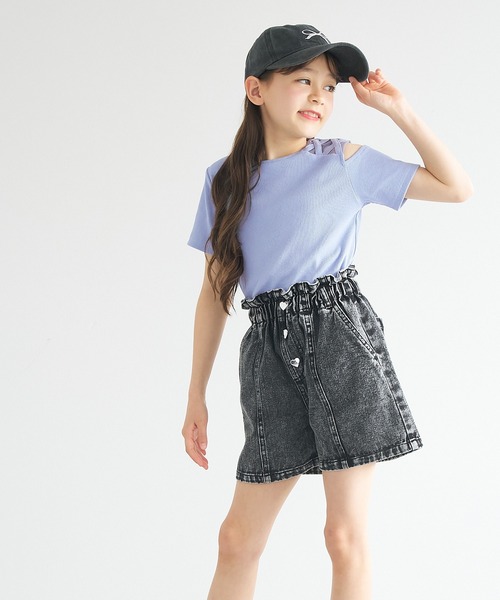 coca(coca)(コカ)の「キッズ リブ肩スリットトップス(Tシャツ/カットソー・キッズ・ブラック/ブルー・120/130/140/150)」の11枚目の写真