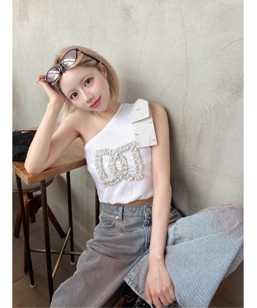 Darich 新品　ビッグリボンワンショルトップス ビッグリボンワンショルトップス（その他トップス）｜Darich
