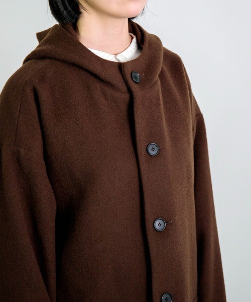BASISBROEK（バシスブルック）の「[BASISBROEK ] CIRCUS / メルトンウールミドルパーカー（その他アウター・レディース・ブラウン・1）」の6枚目の写真