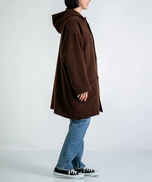 BASISBROEK（バシスブルック）の「[BASISBROEK ] CIRCUS / メルトンウールミドルパーカー（その他アウター・レディース・ブラウン・1）」の4枚目の写真