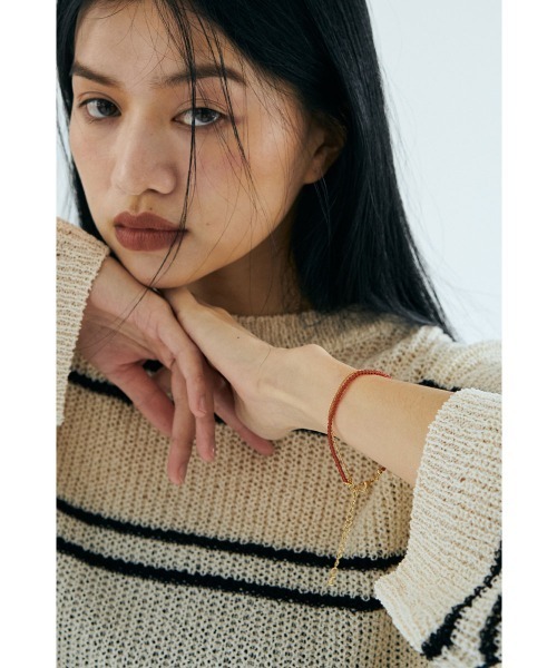 marjour（マージュール）の「BEADS & CHAIN BRACELET（ブレスレット・レディース・レッド/グリーン・FREE）」の5枚目の写真