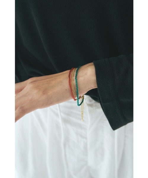 marjour（マージュール）の「BEADS & CHAIN BRACELET（ブレスレット・レディース・レッド/グリーン・FREE）」の7枚目の写真