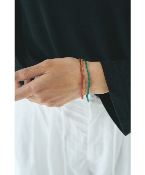 marjour（マージュール）の「BEADS & CHAIN BRACELET（ブレスレット・レディース・レッド/グリーン・FREE）」の8枚目の写真