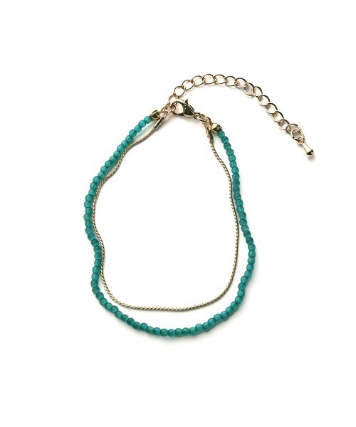 marjour（マージュール）の「BEADS & CHAIN BRACELET（ブレスレット・レディース・レッド/グリーン・FREE）」の10枚目の写真