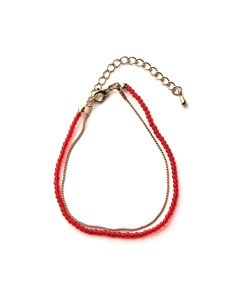 marjour（マージュール）の「BEADS & CHAIN BRACELET（ブレスレット・レディース・レッド/グリーン・FREE）」の11枚目の写真