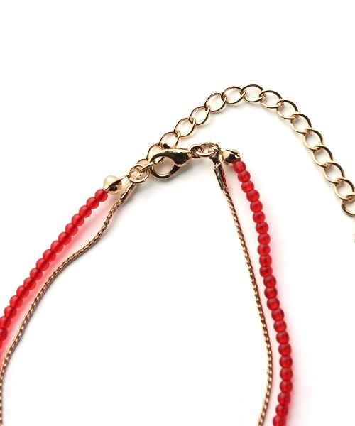 marjour（マージュール）の「BEADS & CHAIN BRACELET（ブレスレット・レディース・レッド/グリーン・FREE）」の12枚目の写真