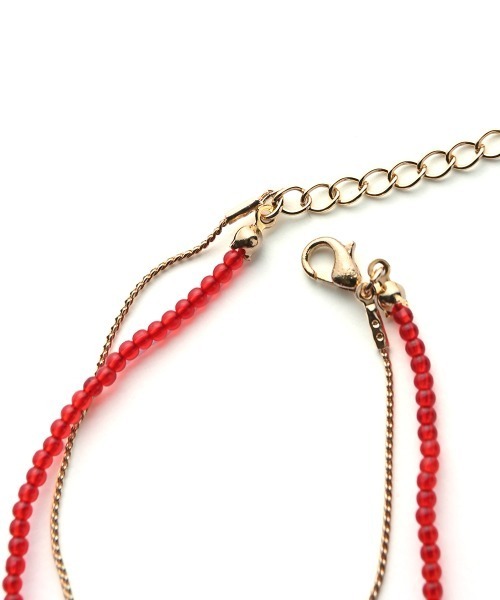 marjour（マージュール）の「BEADS & CHAIN BRACELET（ブレスレット・レディース・レッド/グリーン・FREE）」の13枚目の写真