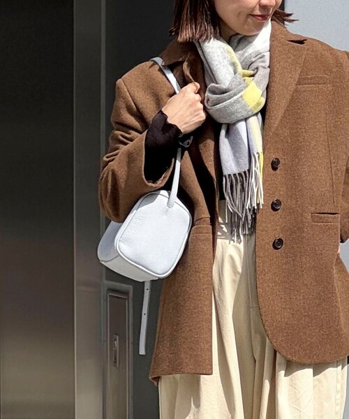 NOLLEY’S（ノーリーズ）の「スクエアワンショルダーバッグ（ショルダーバッグ・レディース・カーキブラウン/ブラック/オフホワイト/サックスブルー・FREE）」の15枚目の写真