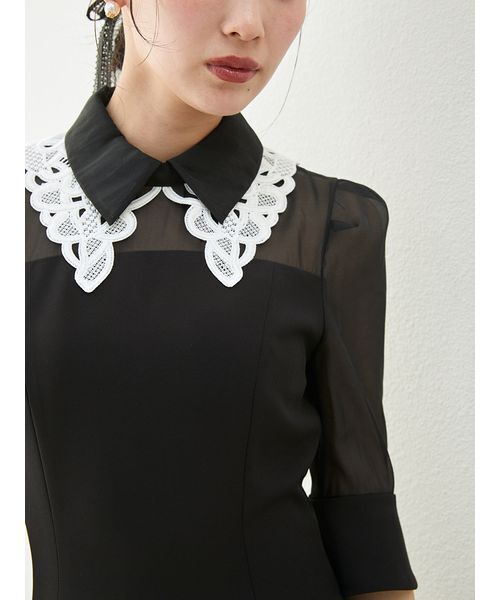 snidel ダブルカラーマーメイドドレス BLACK SNIDEL｜ダブルカラーマーメイドドレス | Rakuten Fashion(楽天