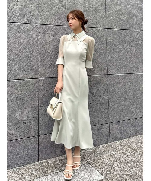 snidel マーメイドドレス 結婚式 値下げ可 出品7月下旬まで SNIDEL スナイデル スタンドカラーレースマーメイドドレス