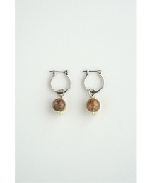 【colore】【colore】【金属アレルギー対応】天然石のフープピアス(MA)