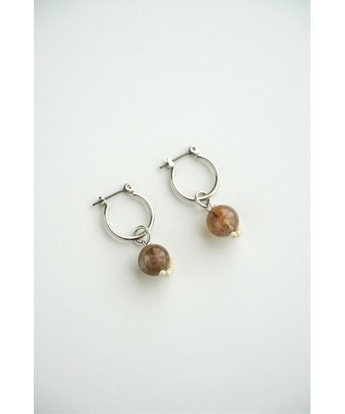 tone（トーン）の「【colore】【colore】【金属アレルギー対応】天然石のフープピアス(MA)（ピアス（両耳用）・レディース・ブラウン・FREE）」の6枚目の写真