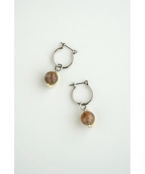 tone（トーン）の「【colore】【colore】【金属アレルギー対応】天然石のフープピアス(MA)（ピアス（両耳用）・レディース・ブラウン・FREE）」の9枚目の写真