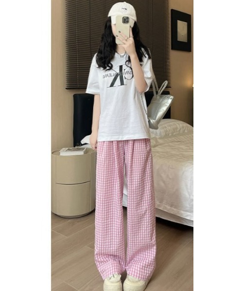 miumiu ギンガムチェック　パンツ MIUMIU 猫柄ギンガムチェックショートパンツ - メルカリ