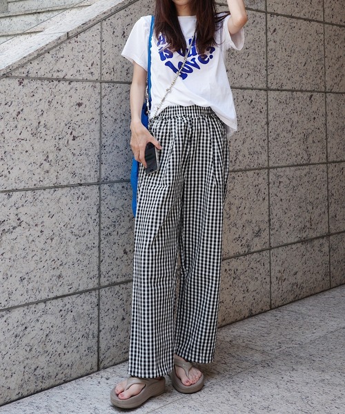 セール】【ワンマイルウェア】ギンガムチェックパンツ（その他パンツ