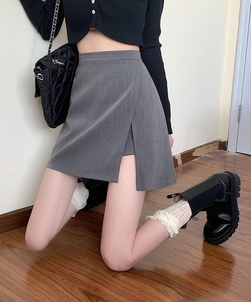 Mie♡即購入⭕️出品 セール】Aライン ハイウエスト スリット タイト ミニスカート