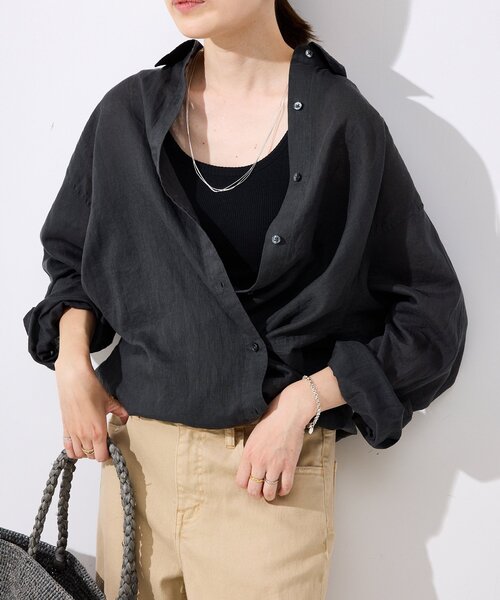 【激安通販オンラインショップ】 リネンコットンカシュクールシャツ（シャツ/ブラウス）｜SLOBE トップス