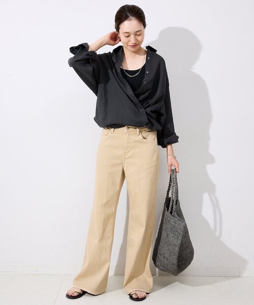 リネンコットンカシュクールシャツ（シャツ/ブラウス）｜SLOBE