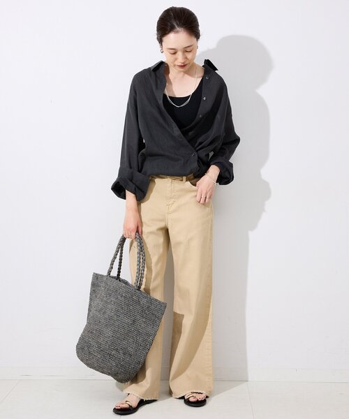 セール】リネンコットンカシュクールシャツ（シャツ/ブラウス