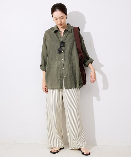 スローブイエナ　リネンコットンカシュクールシャツ セール】リネンコットンカシュクールシャツ（シャツ/ブラウス