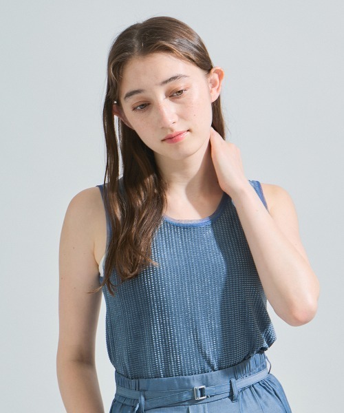 ketty(ケティ)の「ミニドビーベロアタンクトップ≪手洗い可能≫(Tシャツ/カットソー・レディース・オレンジ/オフホワイト/ブルー・M)」の18枚目の写真