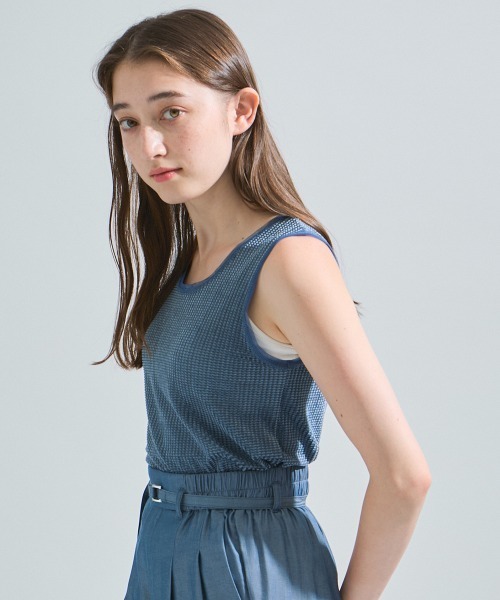 ketty(ケティ)の「ミニドビーベロアタンクトップ≪手洗い可能≫(Tシャツ/カットソー・レディース・オレンジ/オフホワイト/ブルー・M)」の19枚目の写真