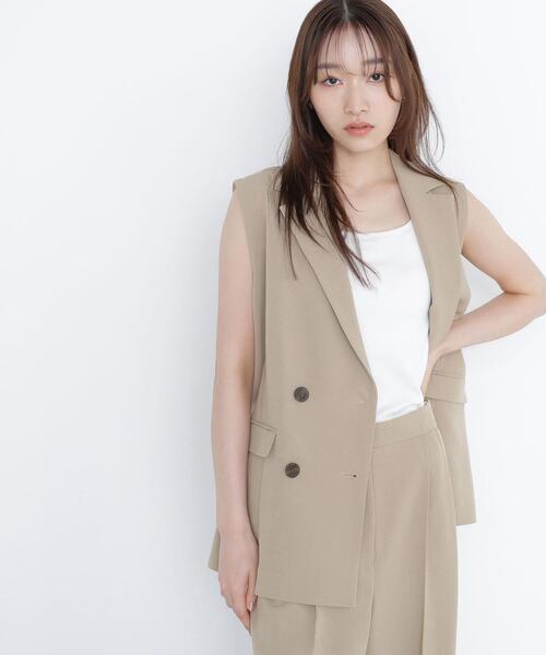 NATURAL BEAUTY BASIC(ナチュラルビューティーベーシック)の「◇ドライタッチ SETUP ボクシージレ(その他アウター・レディース・ベージュ/ダークブラウン・FREE)」の2枚目の写真