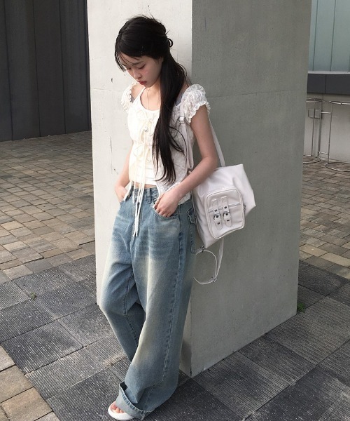 anyonemore(エニワンモア)の「レイヤードホルター花柄レースTシャツ(Tシャツ/カットソー・レディース・アイボリー/ホワイト・FREE)」の16枚目の写真