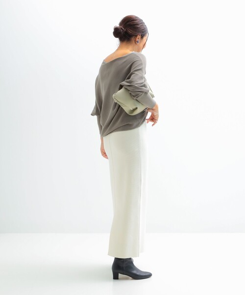 Demi-Luxe BEAMS シンプル タイト ニットスカート　ホワイト シンプル タイト ニットスカート .M［手洗い可］（スカート）｜Demi