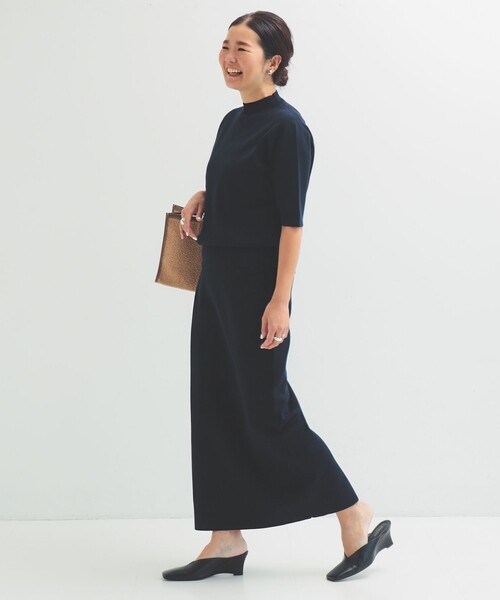 Demi-Luxe BEAMS シンプル タイト ニットスカート .M mi-mollet × Demi-Luxe BEAMS シンプルタイトニットスカート.M