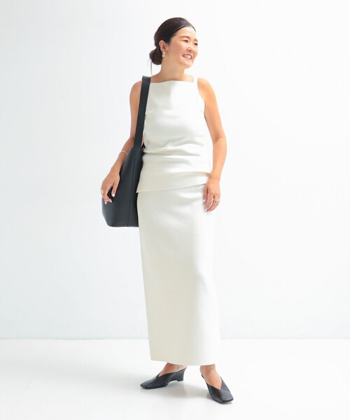 Demi-Luxe BEAMS（デミルクス ビームス）の「【追加】シンプル タイト ニットスカート .M［手洗い可］（スカート・レディース・ネイビー/オフホワイト/ブラック/ブラック系その他4・36/38）」の5枚目の写真