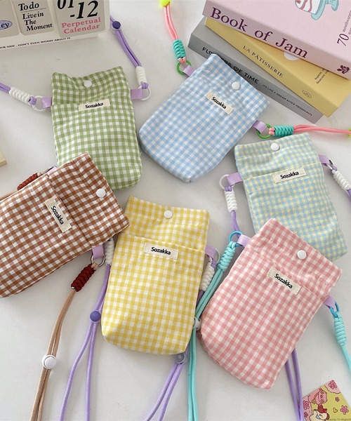 Mignonjour(ミニョンジュール)の「Mignonjour/チェック柄ミニショルダー M2770(ショルダーバッグ・レディース・ブラウン/グリーン/その他1/ピンク/ブルー/イエロー・FREE)」の1枚目の写真