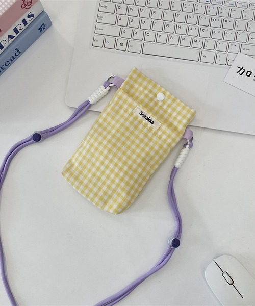Mignonjour(ミニョンジュール)の「Mignonjour/チェック柄ミニショルダー M2770(ショルダーバッグ・レディース・ブラウン/グリーン/その他1/ピンク/ブルー/イエロー・FREE)」の5枚目の写真