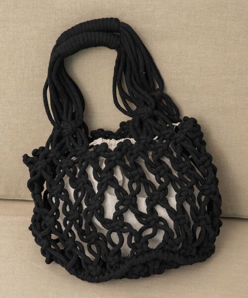 RETRO GIRL（レトロガール）の「マクラメハンドバッグ（ハンドバッグ・レディース・ブルー/ナチュラル/ブラック・ONE SIZE）」の10枚目の写真