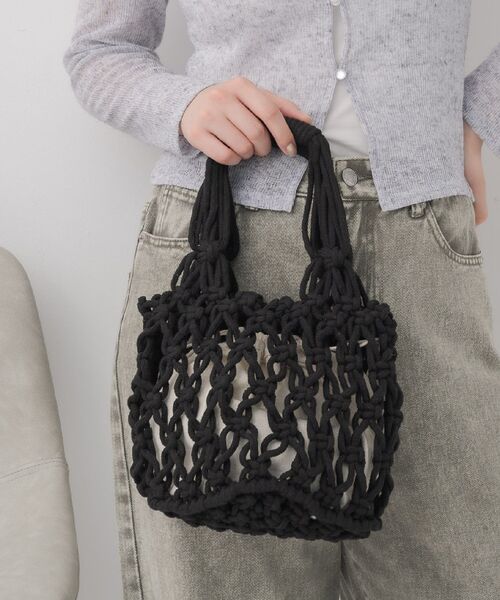RETRO GIRL（レトロガール）の「マクラメハンドバッグ（ハンドバッグ・レディース・ブルー/ナチュラル/ブラック・ONE SIZE）」の11枚目の写真